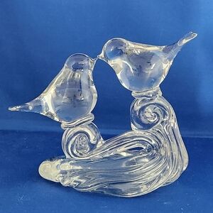 Clear Hand Sculpted Glass Bird Figurine